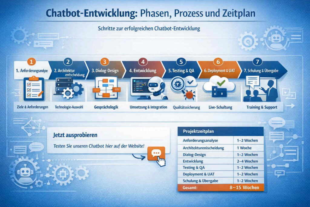 Chatbot-Entwicklung: Phasen, Prozess und Zeitplan